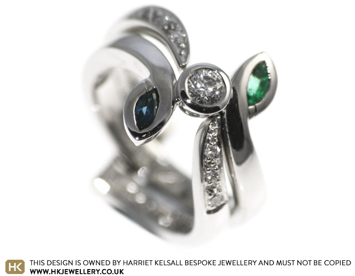 Gemma's eye-catching fitted engagement and wedding ring set