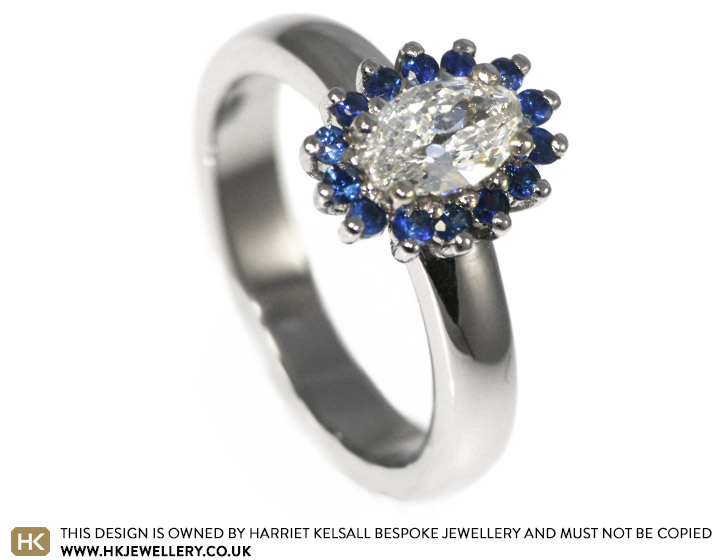 Rachel's diamond and sapphire cluster ring