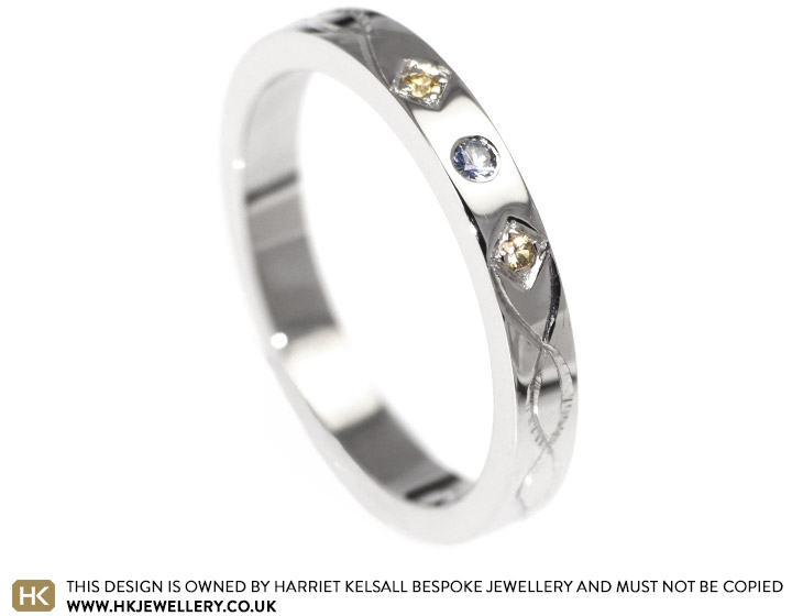 Kate's Celtic inspired engagement ring with sapphires