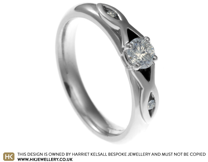 Aisling's Celtic inspired platinum and diamond engagement ring