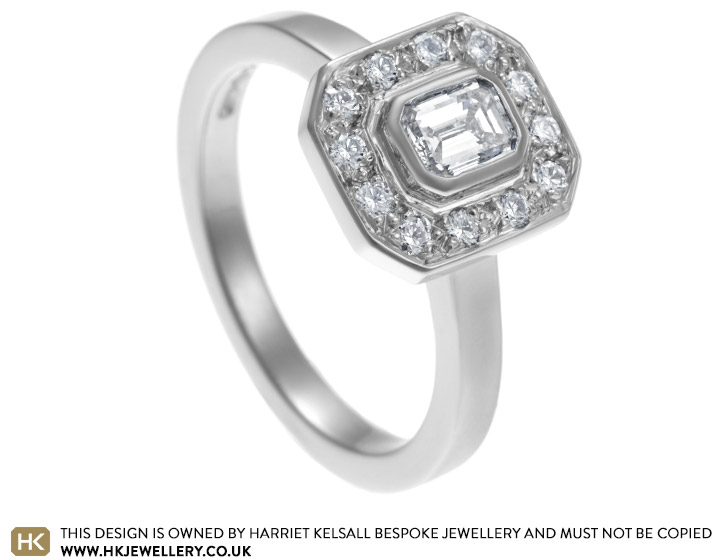 Hannah's stunning diamond cluster style engagement ring