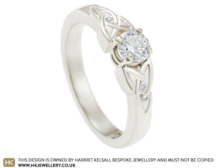 Ann's Celtic style diamond engagement ring