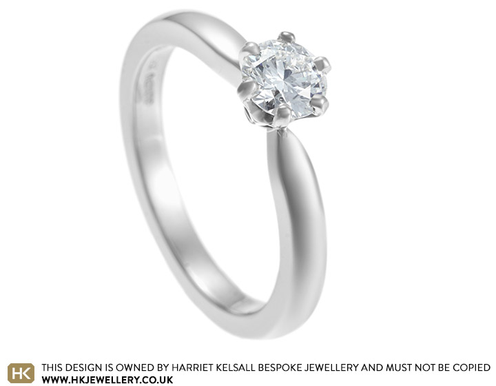 Michaela's vintage styled diamond solitaire engagement ring 