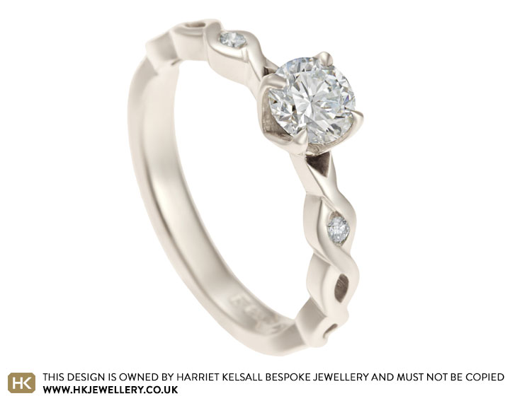 Fairtrade 9ct White Gold Engagement Ring with Round Brilliant Cut Diamonds totalling 0.52ct