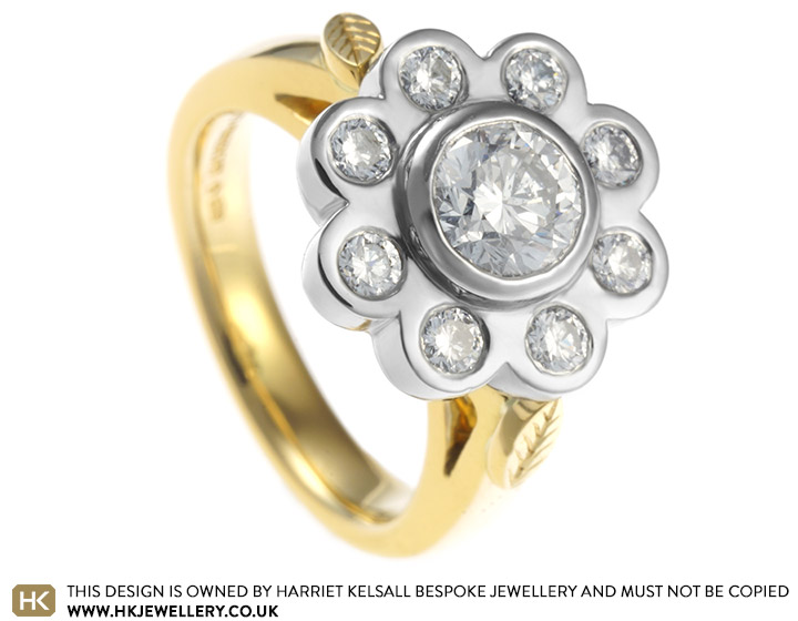 Tom designed a surprise flower inspired engagement ring