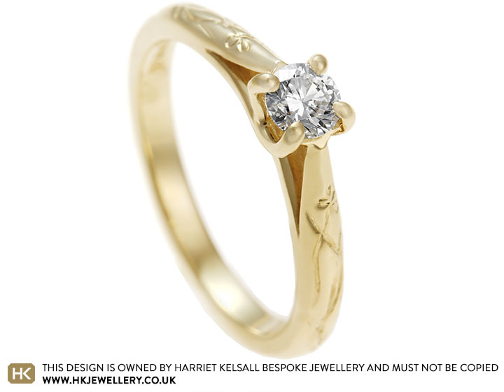 Beth's Fairtrade 9 carat yellow gold and diamond engagement ring