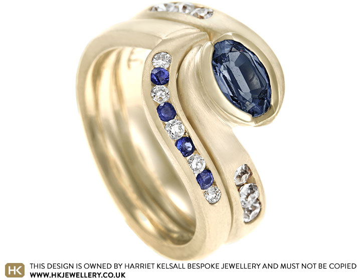 Melanie's fitted eternity ring with diamonds and sapphires