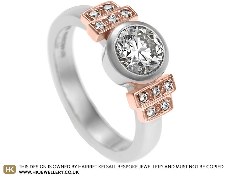 Julie's platinum and 9 carat rose gold diamond anniversary ring