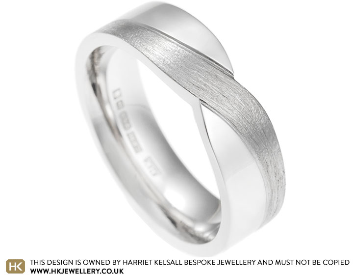 Matthew's Moondust and Polished Twist Wedding Band