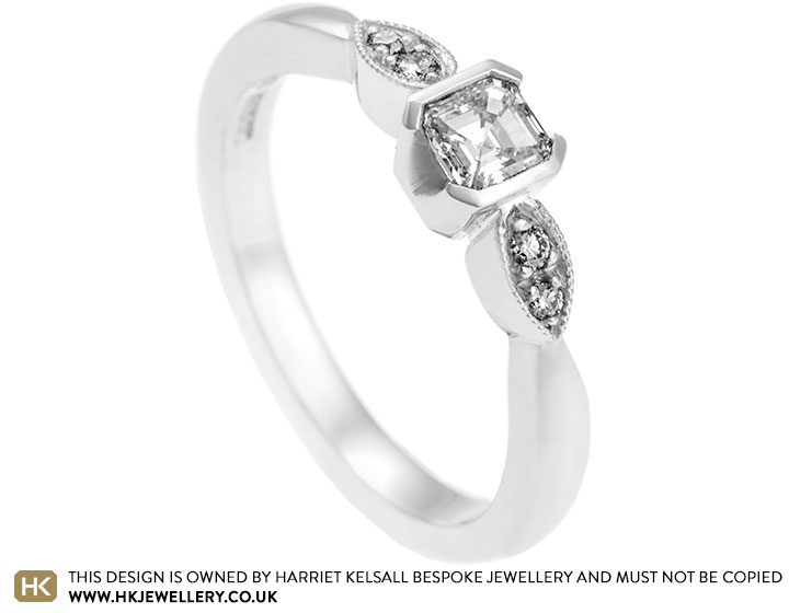 Hannah's Art Deco Inspired Diamond Engagement Ring