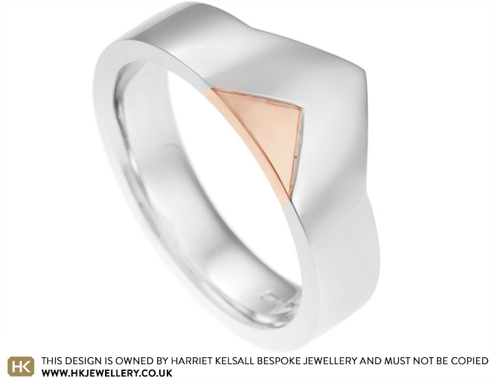 Mike's mixed metal triangle wedding ring