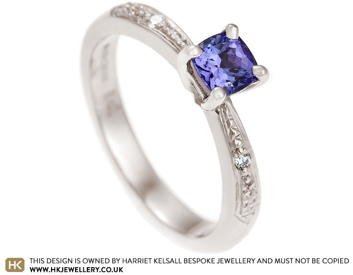 Nadia's Tanzanite 'Clare's college' Cambridge Inspired Engagement Ring