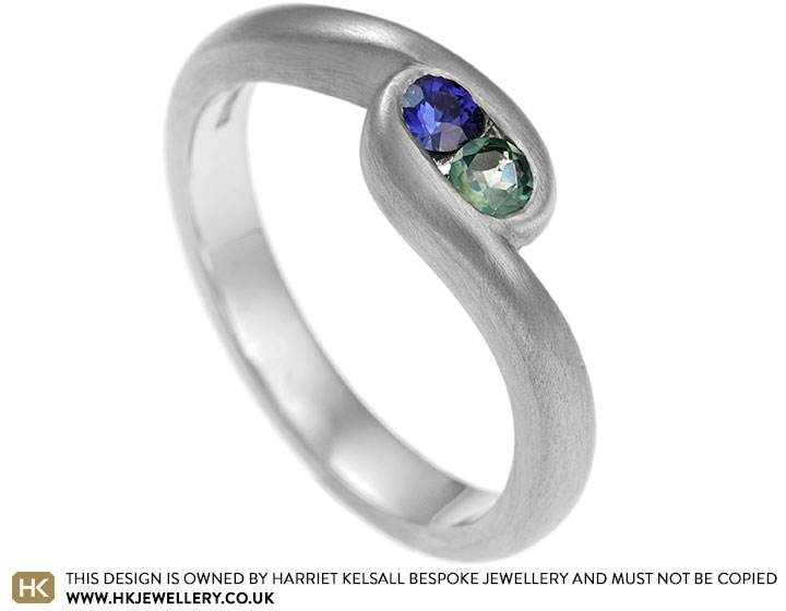 Katherine's Alexandrite and Sapphire Twist Enagagement Ring