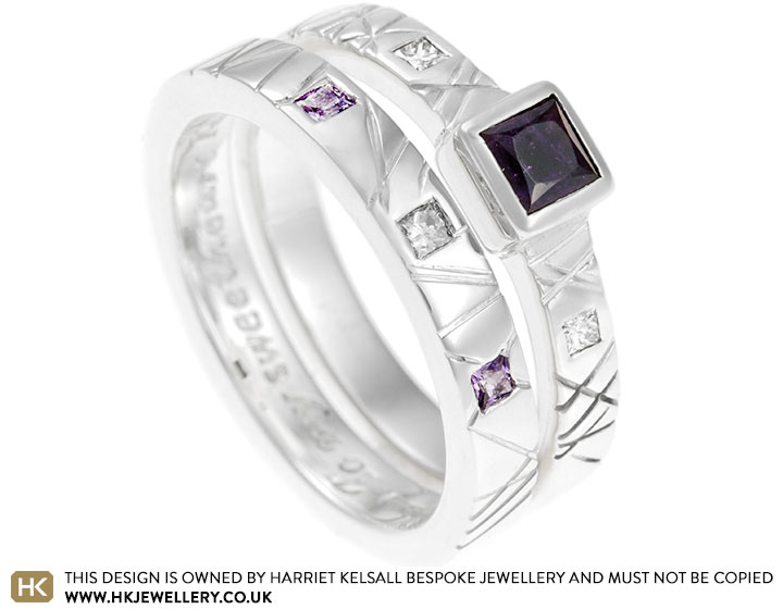 Hannah’s Amethyst and Diamond Wedding Ring