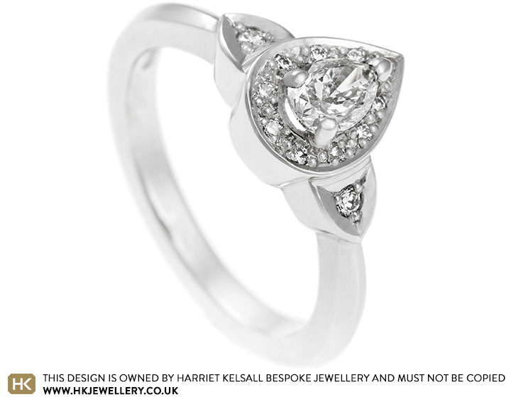 Jamie's platinum and diamond engagement ring