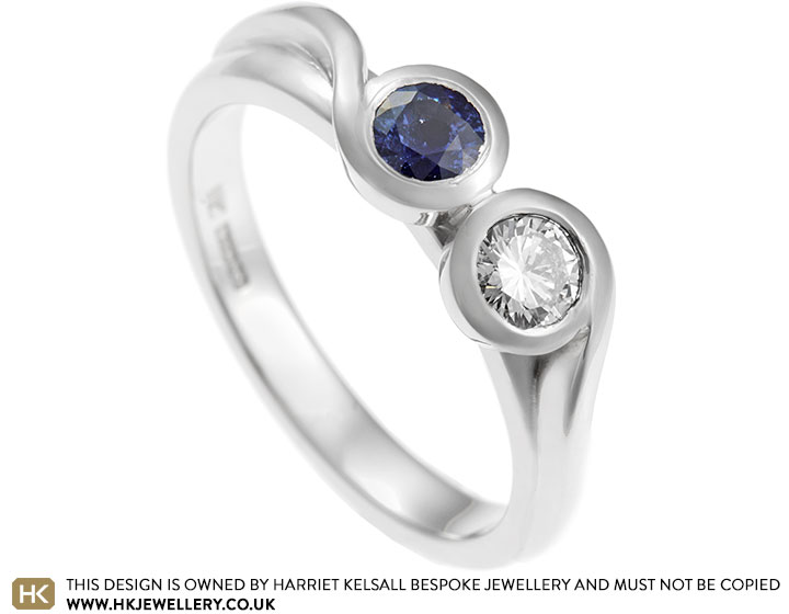 Heather's Diamond and Sapphire Engagement Ring