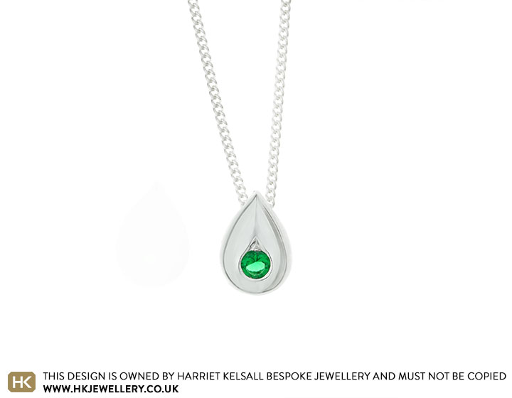 Jo's sterling silver and emerald pendant