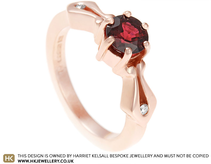 Kirsty's 9ct Fairtrade Rose Gold Spinel and Diamond Ring