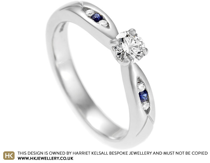 Ana's Sapphire and Diamond Channel Set Engagement Ring