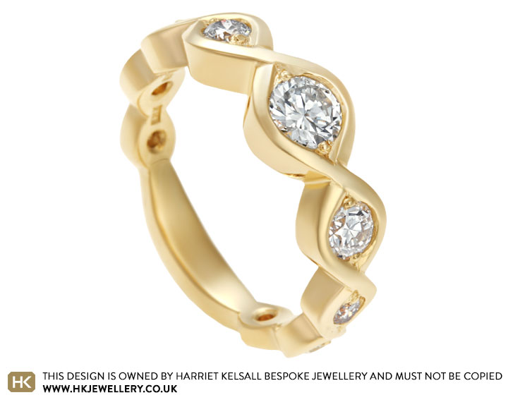 Ann's 18 Carat Yellow Gold Diamond Twist Dress Ring