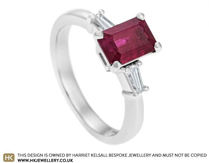 Charmaine's Burmese ruby and diamond engagement ring