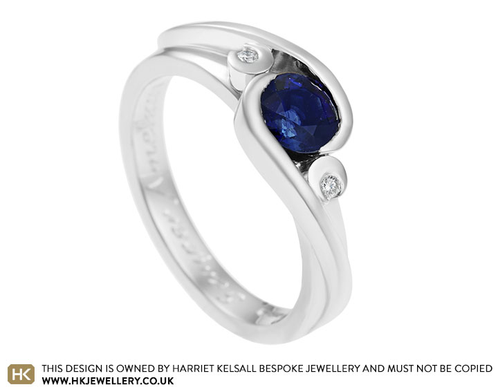 Julie's moon-inspired sapphire engagement ring