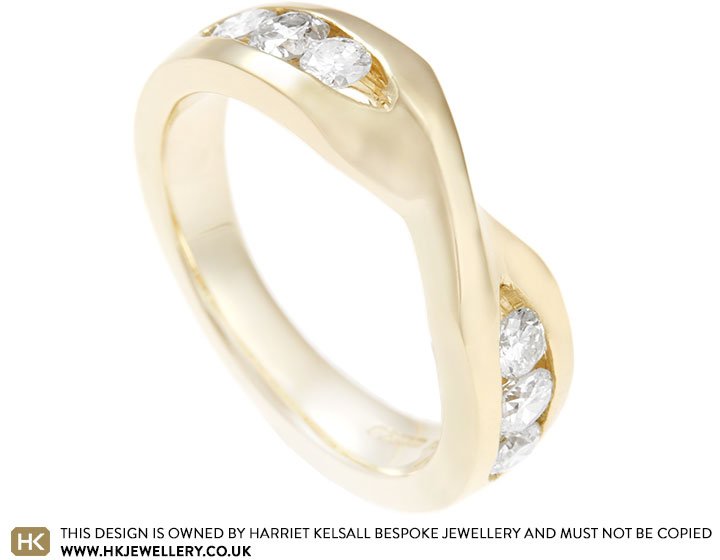 Carla's 9 Carat Yellow Gold and Inherited Diamond Wedding Band