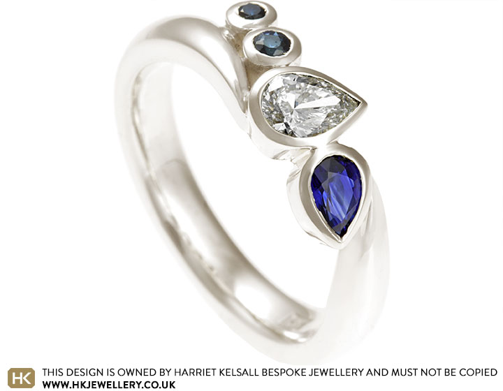 Carmen's Pear Cut Sapphire and Diamond Engagement Ring