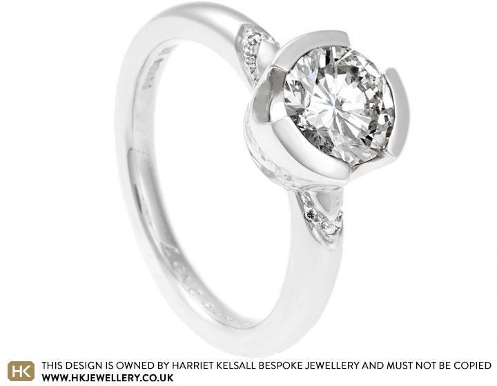 Sharon's Dramatic Platinum and Diamond Engagement Ring