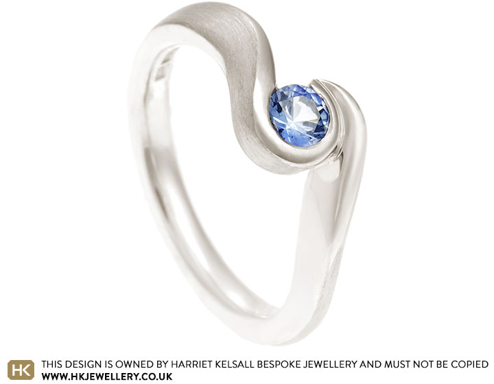 Kristien's Wave Inspired 9ct white gold and sapphire twist ring