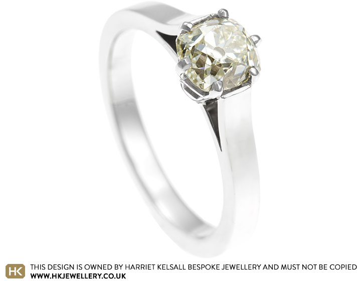 Sarah's 1.39ct old cut diamond and palladium dress ring