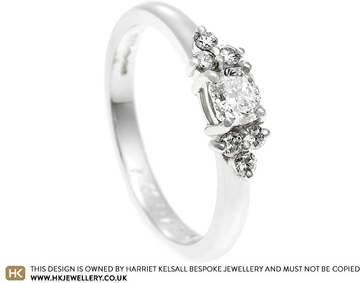 Sophie's bespoke diamond and platinum engagement ring