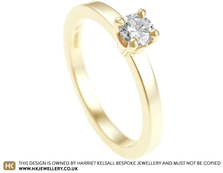 Robin's 9 carat yellow gold engagement ring with family diamond