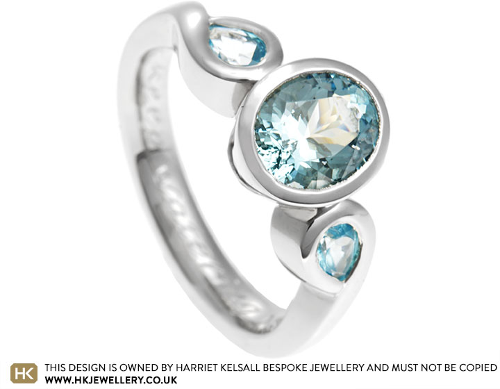 Julie's 1.21ct aquamarine and sky blue topaz palladium ring