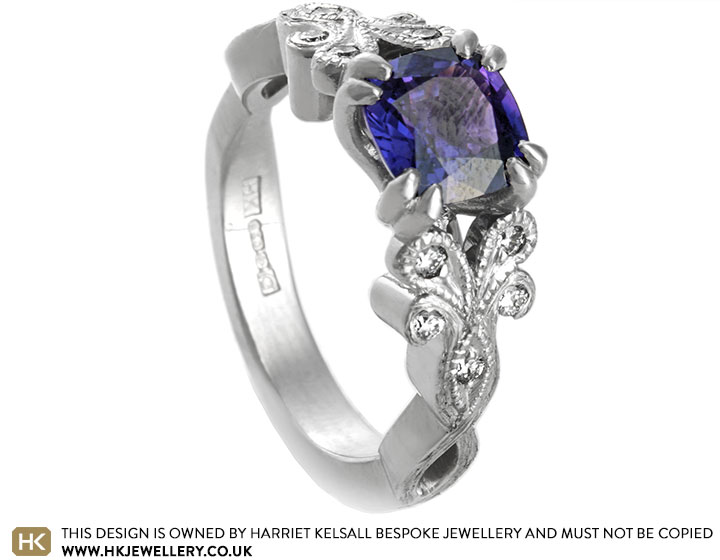 Susan's Nature Inspired Sapphire and Diamond Engagement Ring