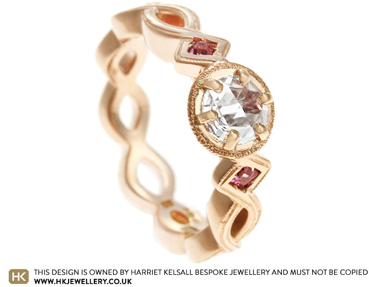 Nicola's Fairtrade 9 carat rose gold engagement ring inspired by her favourite things