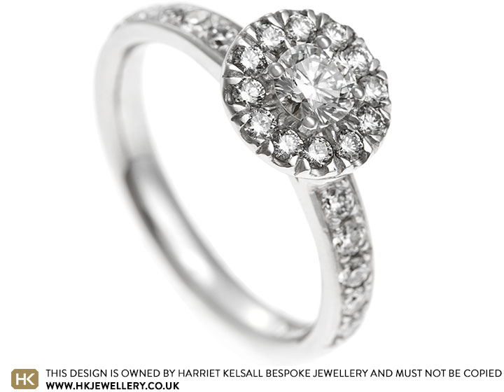 Lauren and Ben's Stunning Diamond and Palladium Halo Ring