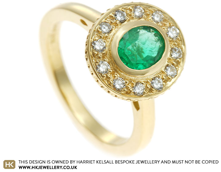 Ashley and Vicoria's redesigned emerald engagement ring