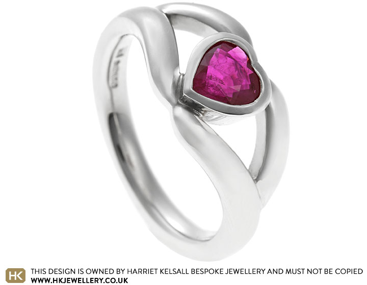 Joanna's Heart cut Ruby Engagement Ring