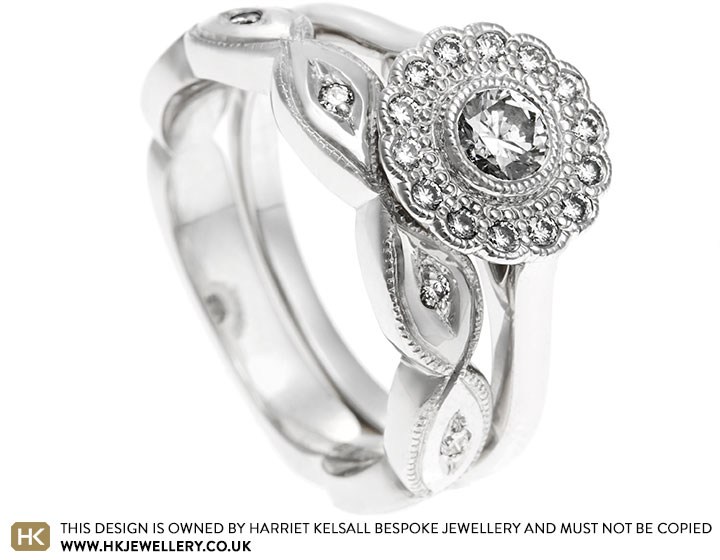 Sally's delicate fitted platinum wedding ring