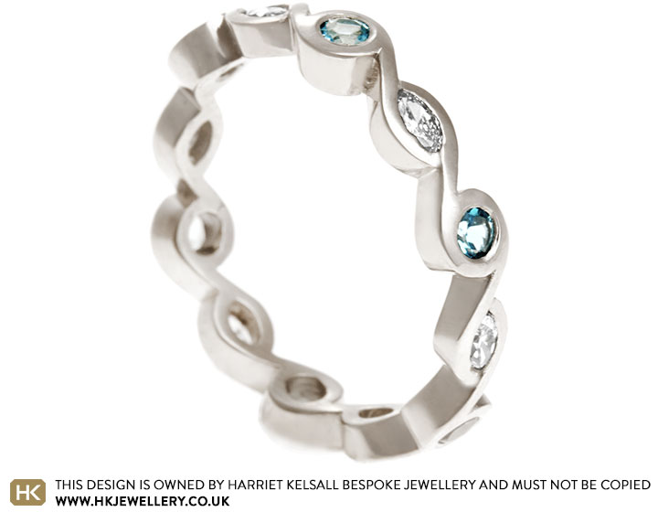 Nicola's Marquise Diamond and Swiss Blue Topaz Eternity Ring