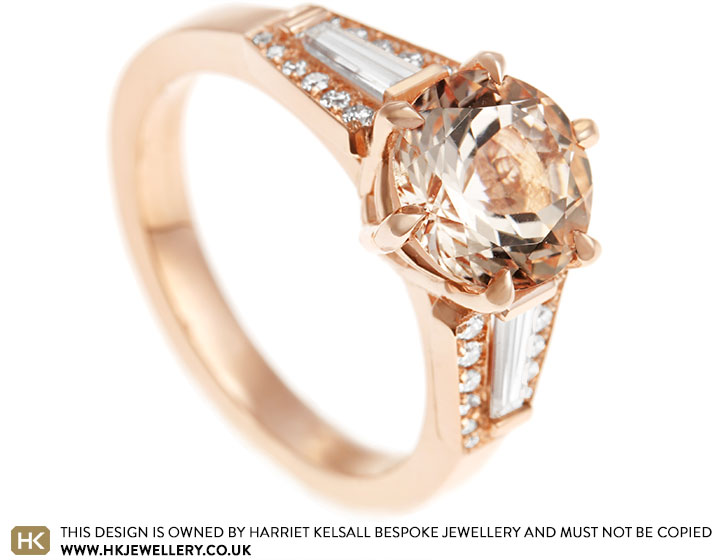 Fairtrade 9 carat rose  gold  and 1 96ct morganite 