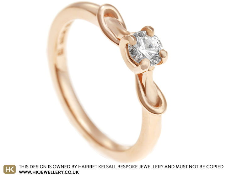 Fairtrade 9 carat rose gold and 0.33ct round brilliant cut G-S, VS1-2 diamond engagement ring