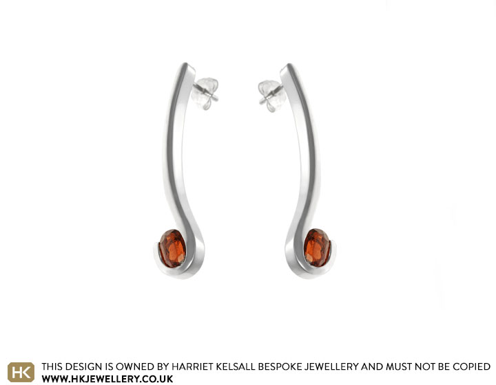 Jillian's garnet and sterling silver earrings