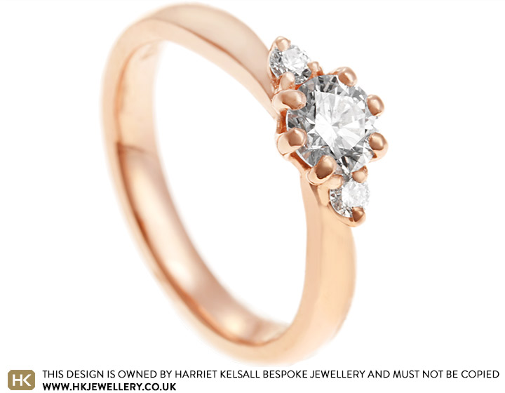 Laura's Fairtrade rose gold and diamond engagement ring