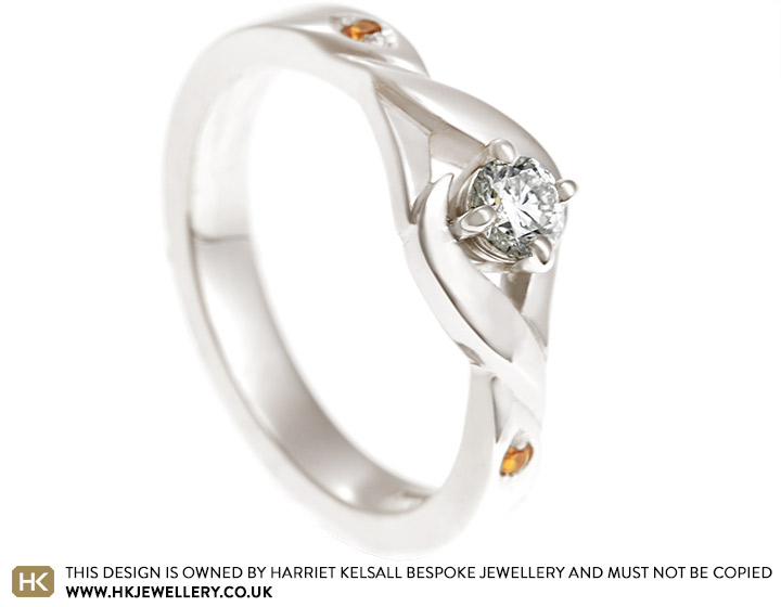 Holly's Twisting Citrine and Diamond Engagement Ring