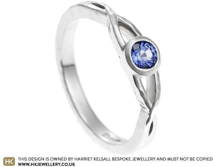 Peri's sapphire and palladium engagement ring