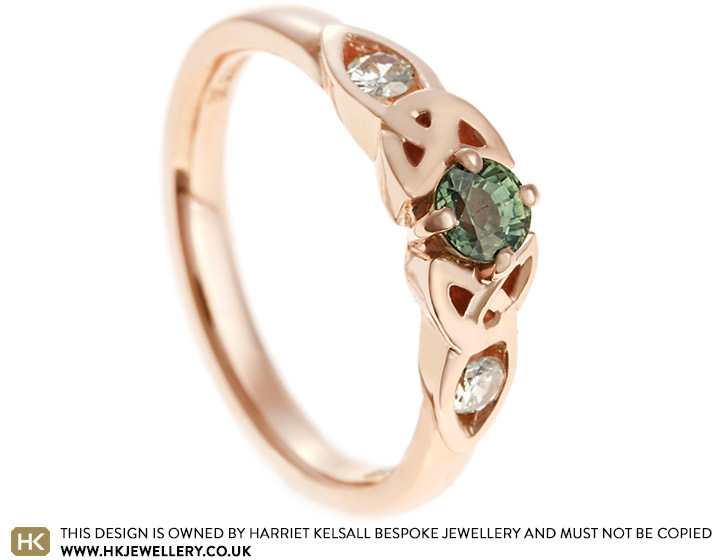 Una's Celtic Knot Inspired Green Sapphire Engagement Ring