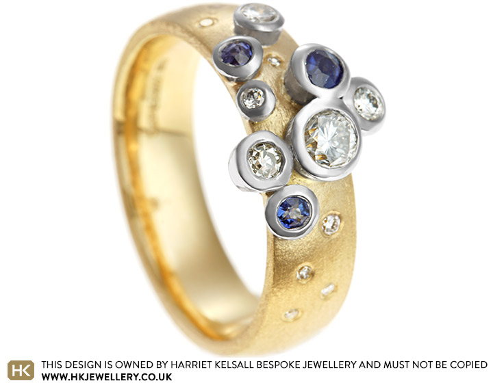 Sandy's diamond and sapphire dress ring