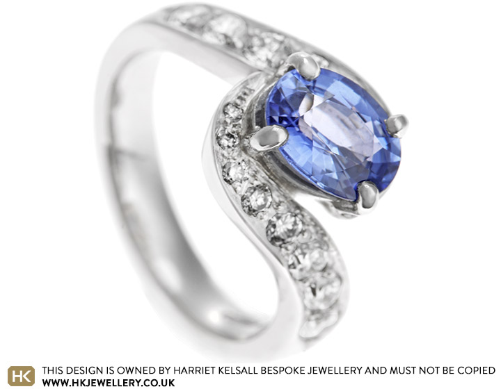 Alison's Sapphire and Diamond Twist Engagement Ring